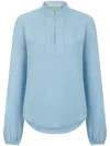 Shanghai Tang Tang Silk Blouse In Blue