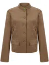 Shanghai Tang Tang Suede Jacket In Brown
