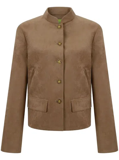 Shanghai Tang Tang Suede Jacket In Brown
