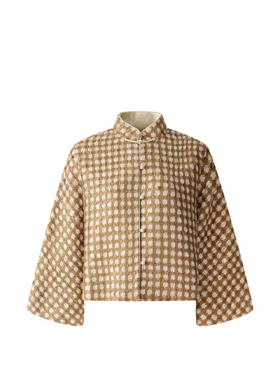 Shanghai Tang Tang Textured Jacket In Brown
