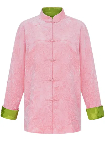 Shanghai Tang Tang Textured Velvet Jacket In Pink