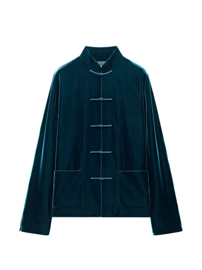 Shanghai Tang Tang Velvet Jacket In Green