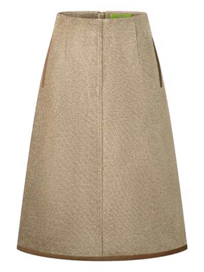 Shanghai Tang Textured Skirt In Neutral