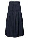 Shanghai Tang Tiered Skirt In Blue