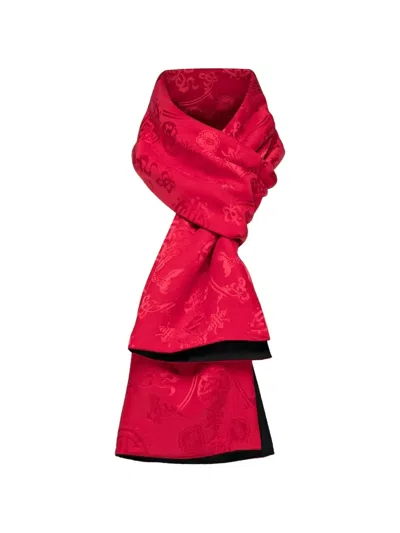 Shanghai Tang Two-faced Jacquard-woven Silk-cashmere Scarf In Gold