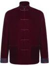 Shanghai Tang Velvet Dragon-jacquard Silk-lining Jacket In Red