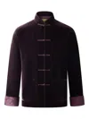 Shanghai Tang Velvet Horse-pattern Jacket In Purple