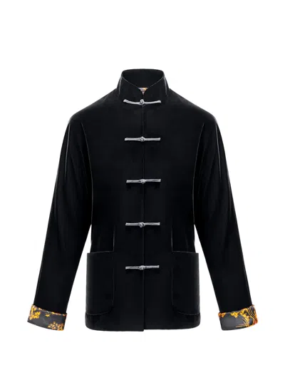 Shanghai Tang Velvet Jacket In Black