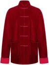 Shanghai Tang Velvet Tang Jacket In Red