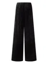 Shanghai Tang Velvet Wide-leg Trousers In Black