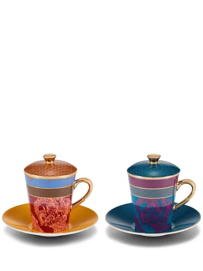 Shanghai Tang Vivid Dragon Two-piece Espresso Cup And Saucer Set In Multi