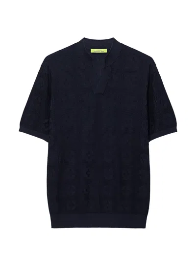 Shanghai Tang V-neck T-shirt In Blue