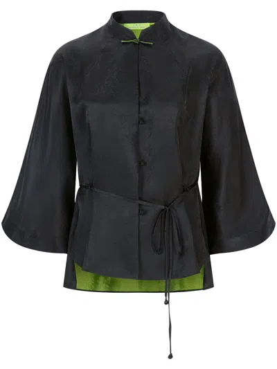 Shanghai Tang X Chen Man Silk Jacket In Black