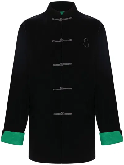 Shanghai Tang X Chen Man Velvet Tang Jacket In Black
