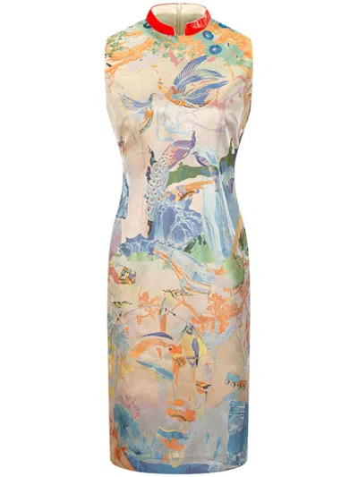 Shanghai Tang X Jacky Tsai "dali Icons" Dress In Neutrals