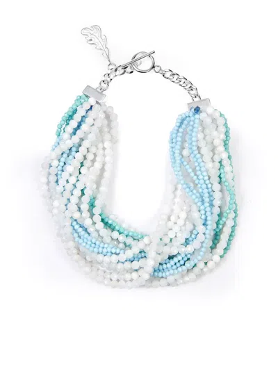 Shanghai Tang X Long Di Pompom Bracelet In Blue