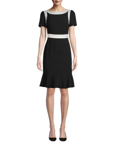 Shani Crepe A-line Midi Dress In Black