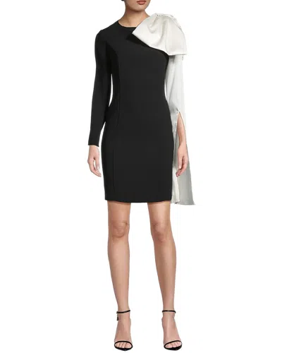 Shani Crepe Bodycon Mini Dress In Black