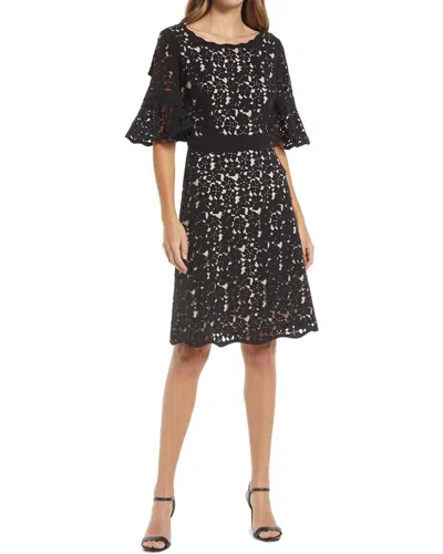 Shani Focus By  A-line Laser Cutting Dress In Black