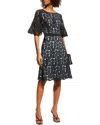 Shani Focus By  A-line Laser Cutting Dress In Black