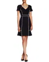 Shani Focus By  V-neck Ponte Dress In Multi