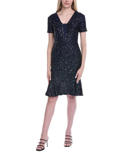 Shani Focus By  Velvet Sequin Mini Dress In Purple