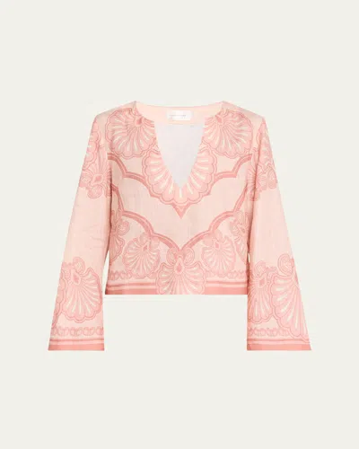 Shani Hilda Tunic Top In Pink Shell