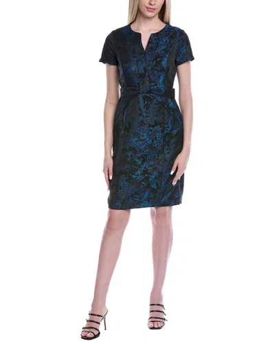 Shani Jacquard Sheath Dress In Blue