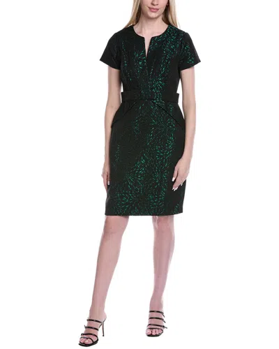 Shani Jacquard Sheath Dress In Green