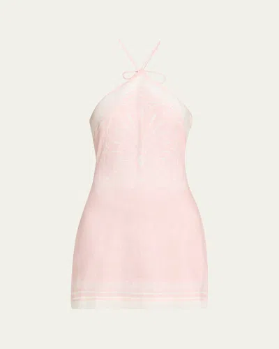 Shani Oliver Halter Mini Dress In Pink