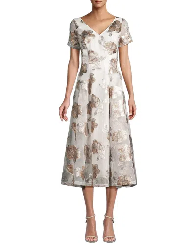 Shani Printed Midi Dress In White