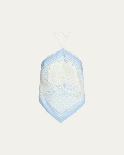 Shani Rosa Handkerchief Scarf Top In Blue