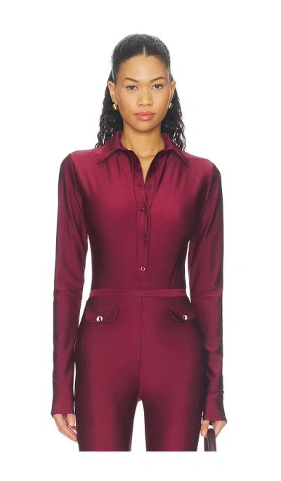 Shani Shemer Ash Bodysuit In Red Wine
