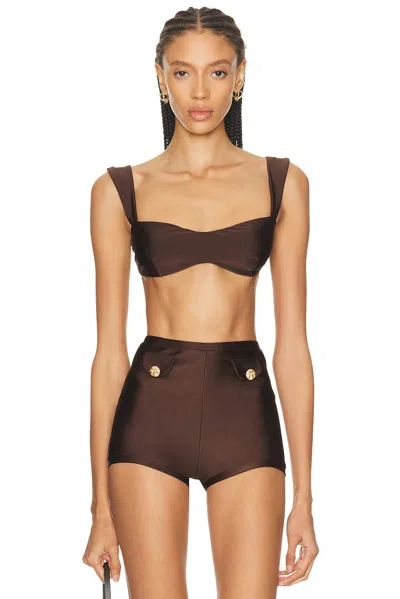 Shani Shemer Aster Bikini Top In Brown