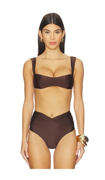 Shani Shemer Aster Bikini Top In Brown