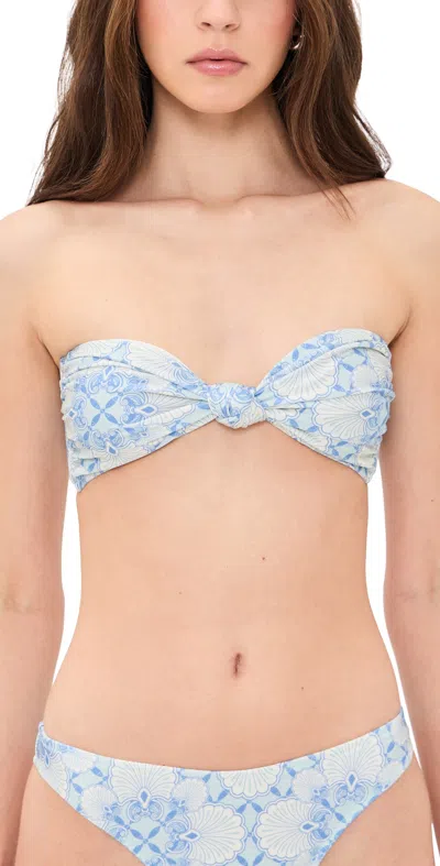 Shani Shemer Barbara Bikini Top Aqua Shell Print In Multi