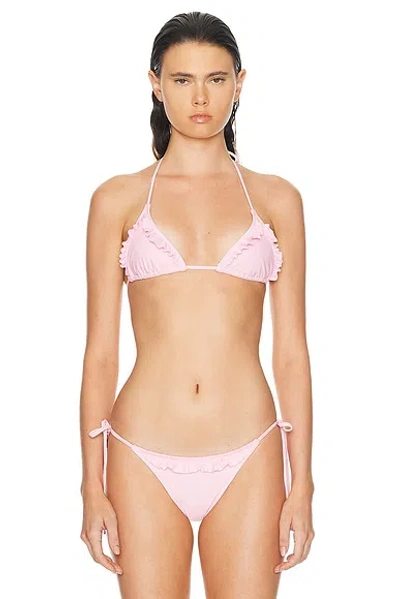 Shani Shemer Beth Bikini Top In Baby Pink
