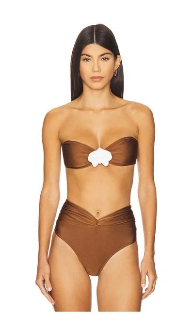 Shani Shemer Callisto Bikini Top In Brown