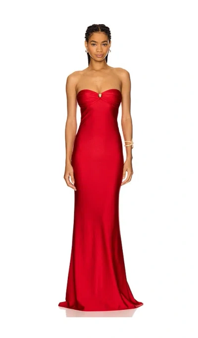 Shani Shemer Cascade Maxi Dress In 猩红
