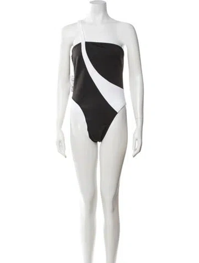 Pre-owned Shani Shemer Colorblock Pattern One-piece W/ Tags In Orange