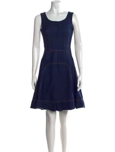 Pre-owned Shani Shemer Crew Neck Knee-length Dress In Blue