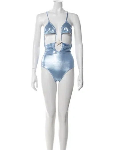 Pre-owned Shani Shemer Cutout Accent One-piece W/ Tags In Neutral