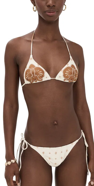Shani Shemer Daphne Bikini Top Brown Print