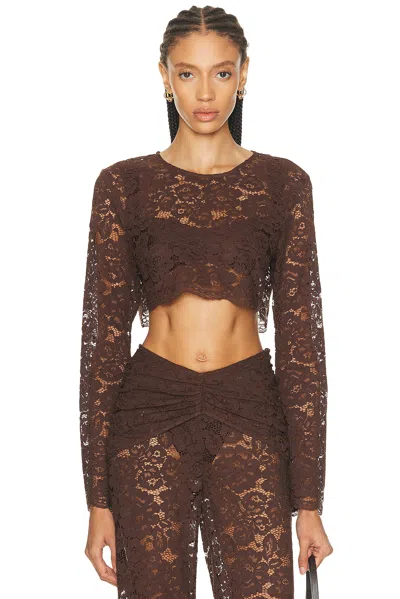 Shani Shemer Ella Crop Top In Brown