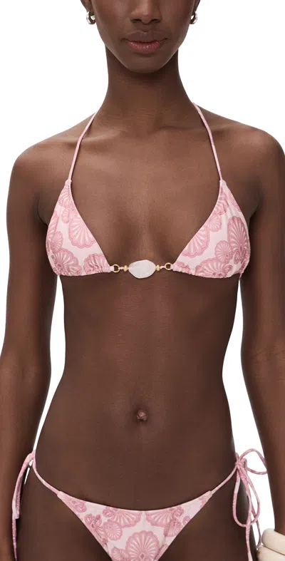 Shani Shemer Elysia Bikini Top Pink Shell Print