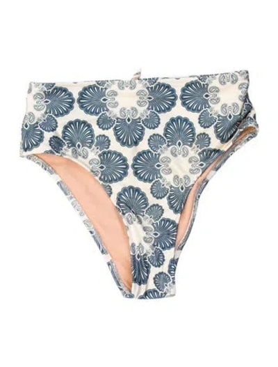 Pre-owned Shani Shemer Floral Print Bottoms In Blue