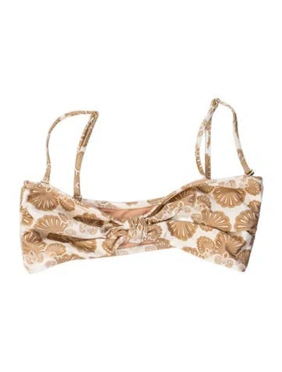 Pre-owned Shani Shemer Floral Print Top In Neutral