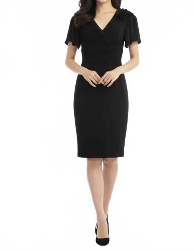 Shani Shemer Flutter Sleeve Dress In Black