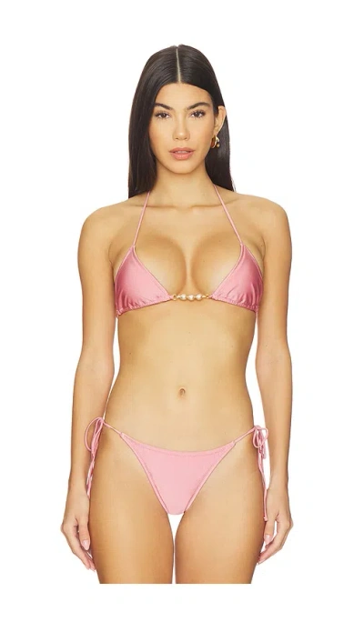 Shani Shemer Giselle Triangle Bikini Top In Pink