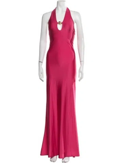 Pre-owned Shani Shemer Halterneck Long Dress W/ Tags In Pink